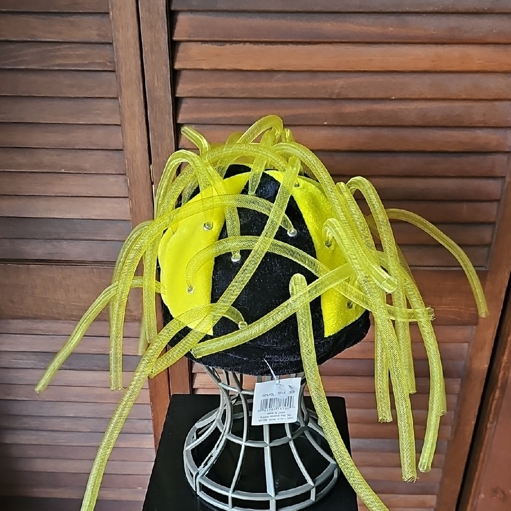 Black & Yellow Crazy Hat For Pittsbugh Steelers Football Games Tailgating NWT
